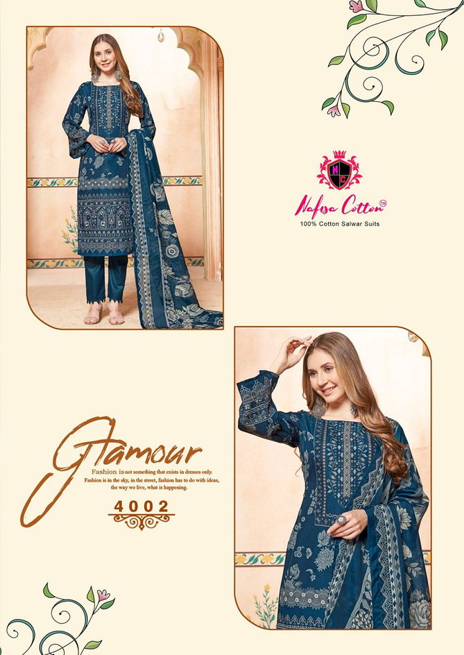 Esra Vol 4 By Nafisa Karachi Cotton Dress Material Wholesale Price In Surat
